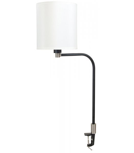 House of Troy AR402-BLK-SN Aria Drum Clamp-on Desk Lamp